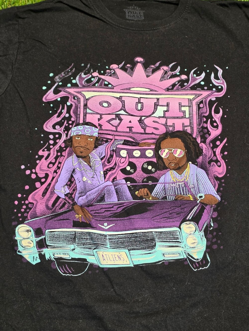 Outkast Graphic T-Shirt Medium Black 100% Cotton Vintage Hip